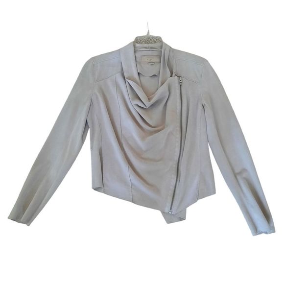 Blank NYC | Faux Suede Jacket Size Medium Light Gray - Picture 10 of 12